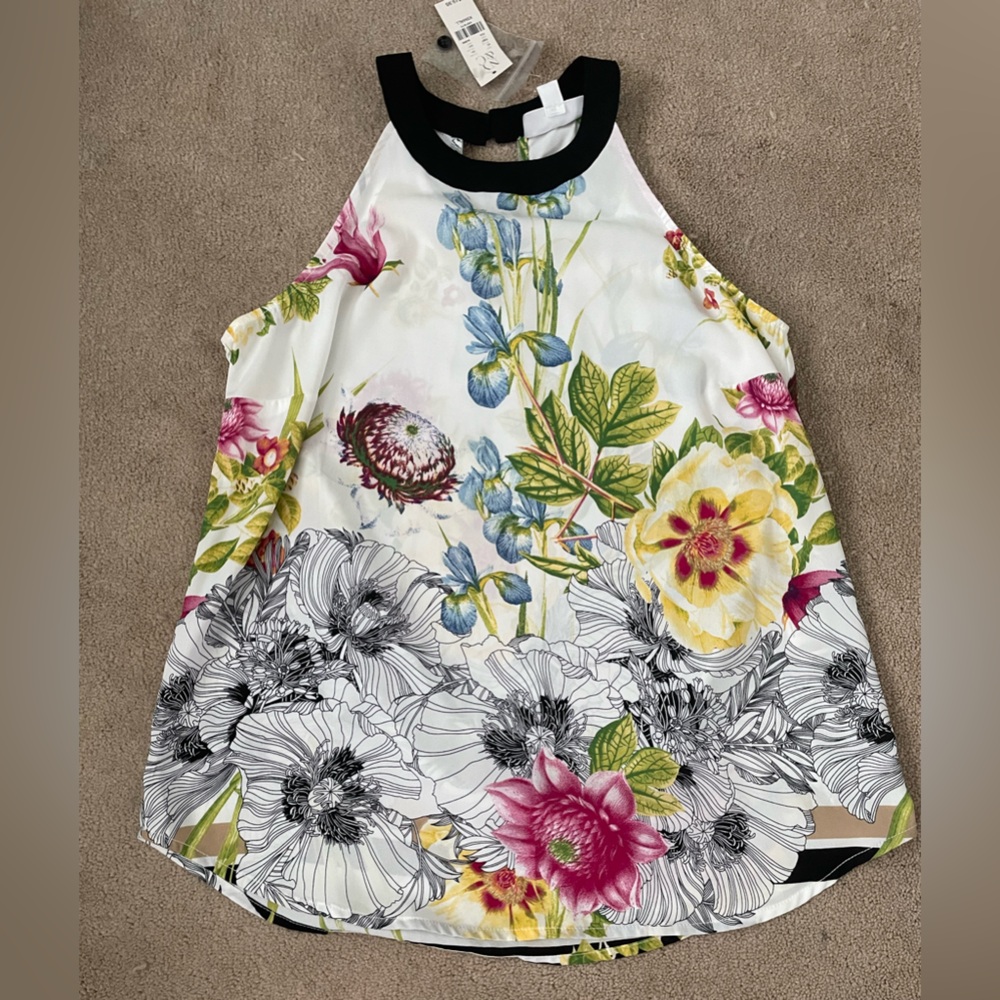 NWT New York and Company Floral Halter Blouse